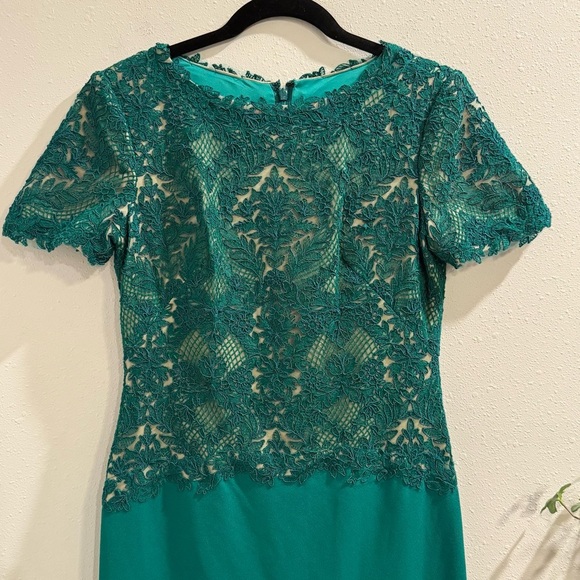 Tadashi Shoji NWT 6 Emera Mitra Lattice Embroidered Bodice Gown Wedding Formal - Picture 8 of 9